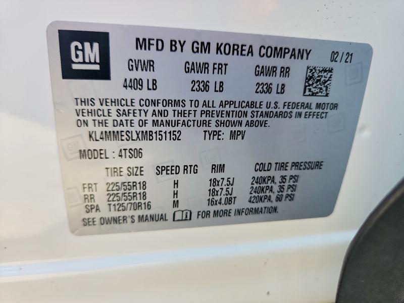 Aukcja sprzedaży 2021 Buick Encore Gx, vin: KL4MMESLXMB151152, numer aukcji: 67145046