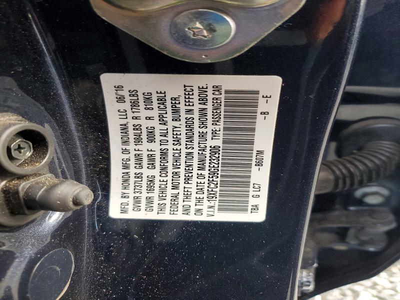 Aukcja sprzedaży 2016 Honda Civic, vin: 19XFC2F59GE232906, numer aukcji: 70323826