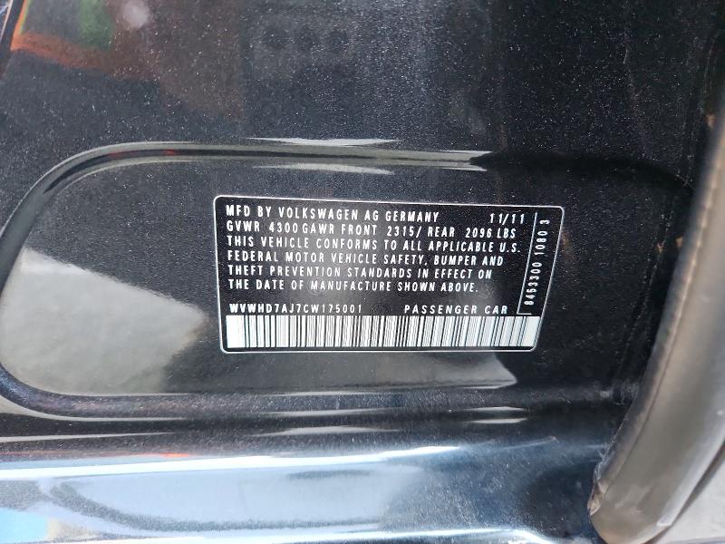 2012 Volkswagen Gti მანქანა იყიდება აუქციონზე, vin: WVWHD7AJ7CW175001, აუქციონის ნომერი: 68209966