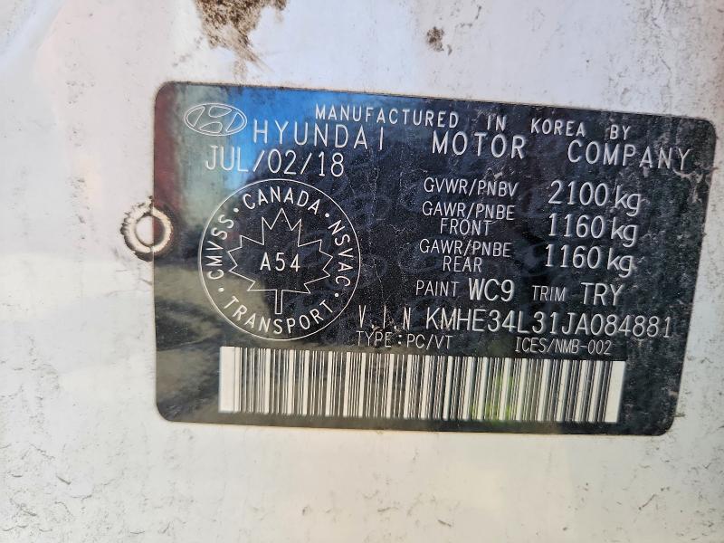 Aukcja sprzedaży 2018 Hyundai Sonata Hybrid, vin: KMHE34L31JA084881, numer aukcji: 69723306