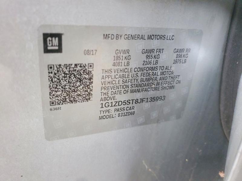 69247126 :رقم المزاد ، 1G1ZD5ST8JF135993 vin ، 2018 Chevrolet Malibu مزاد بيع