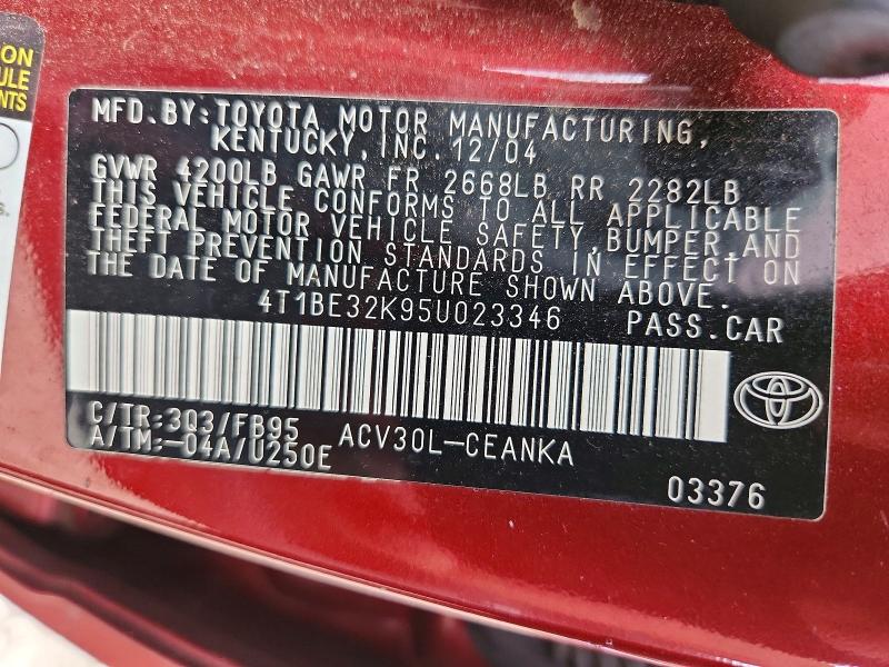 Aukcja sprzedaży 2005 Toyota Camry, vin: 4T1BE32K95U023346, numer aukcji: 71083326