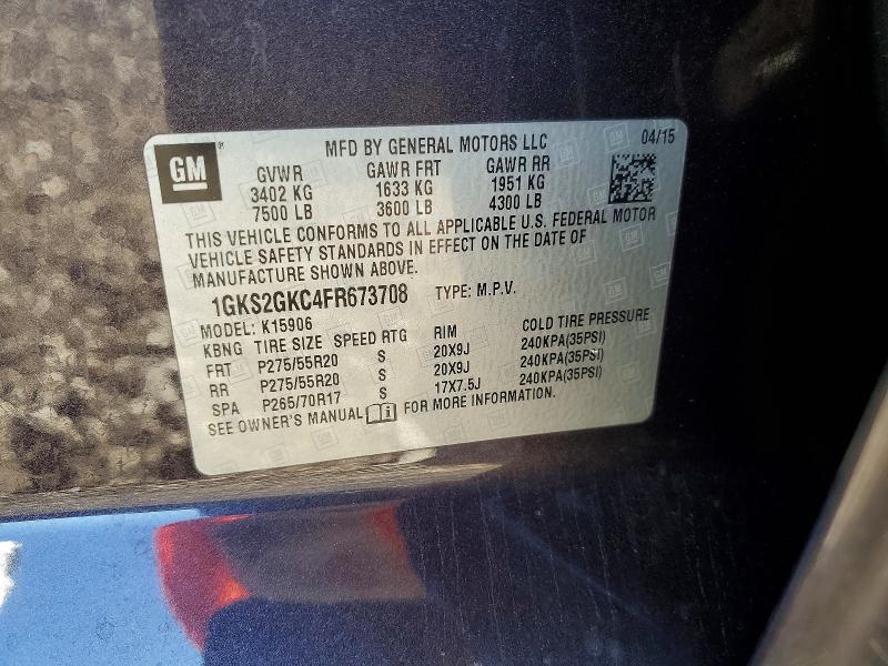 Aukcja sprzedaży 2015 Gmc Yukon Xl, vin: 1GKS2GKC4FR673708, numer aukcji: 69517416