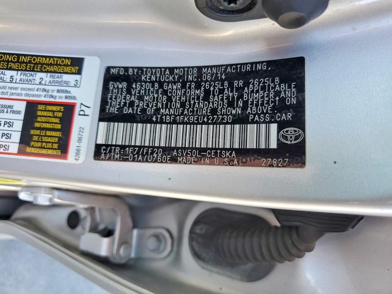 68263106 :رقم المزاد ، 4T1BF1FK9EU427730 vin ، 2014 Toyota Camry مزاد بيع