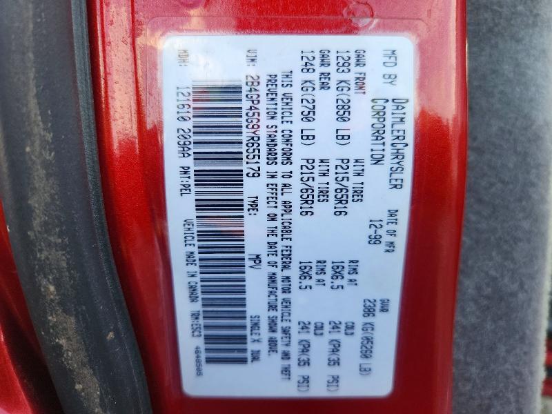 Aukcja sprzedaży 2000 Dodge Caravan, vin: 2B4GP45G9YR655179, numer aukcji: 67449136