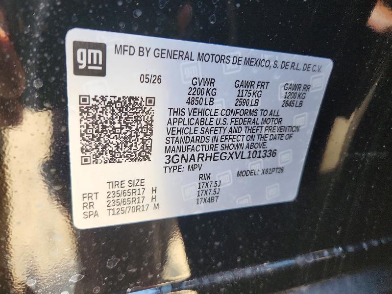 Aukcja sprzedaży 2027 Chevrolet Equinox, vin: 3GNARHEGXVL101336, numer aukcji: 67344046