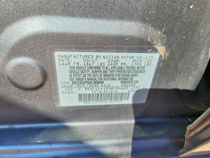 Продаж на аукціоні авто 2017 Nissan Versa Note, vin: 3N1CE2CP5HL365939, номер лоту: 70897416