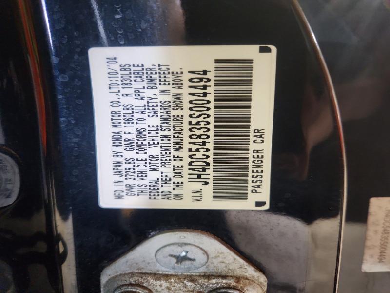 68844756 :رقم المزاد ، JH4DC54835S004494 vin ، 2005 Acura Rsx مزاد بيع