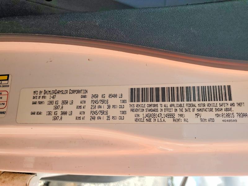 Aukcja sprzedaży 2007 Jeep Wrangler, vin: 1J4GA39147L149992, numer aukcji: 69591846