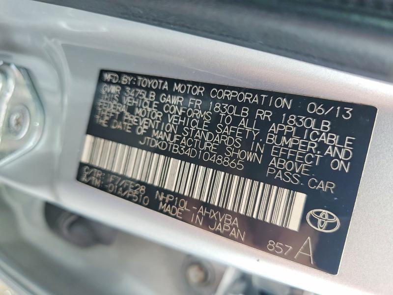 Продаж на аукціоні авто 2013 Toyota Prius C, vin: JTDKDTB34D1048865, номер лоту: 69892746