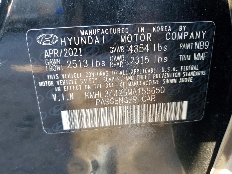 Aukcja sprzedaży 2021 Hyundai Sonata, vin: KMHL34J26MA156650, numer aukcji: 67190416