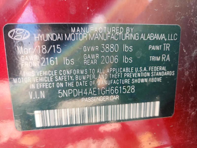 Продажа на аукционе авто 2016 Hyundai Elantra, vin: 5NPDH4AE1GH661528        , номер лота: 68954556