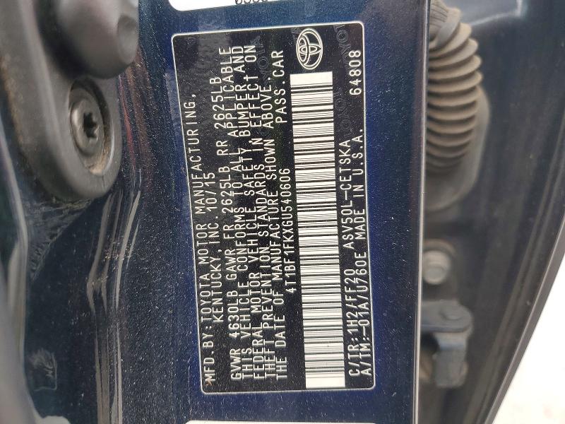 Продажа на аукционе авто 2016 Toyota Camry, vin: 4T1BF1FKXGU540606, номер лота: 69825706
