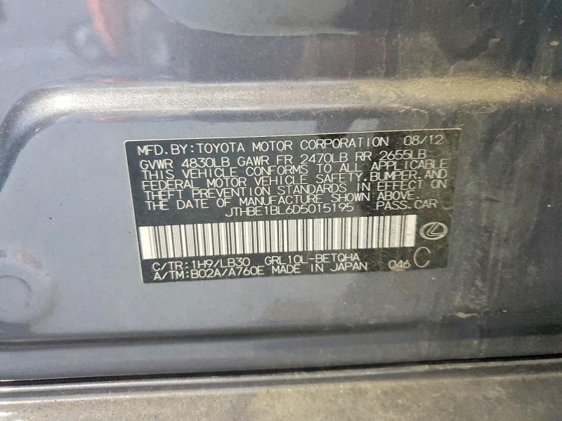66734016 :رقم المزاد ، JTHBE1BL6D5015195 vin ، 2013 Lexus Gs مزاد بيع