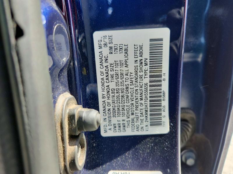 Aukcja sprzedaży 2016 Honda Cr-v, vin: 2HKRM3H77GH556656, numer aukcji: 68684376