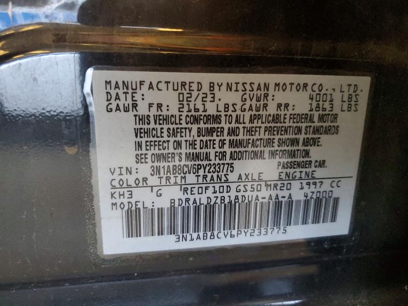 Продажа на аукционе авто 2023 Nissan Sentra, vin: 3N1AB8CV6PY233775, номер лота: 69030316