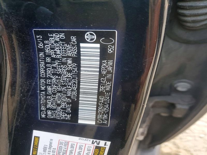 67705296 :رقم المزاد ، JTDBU4EE2DJ115479 vin ، 2013 Toyota Corolla مزاد بيع