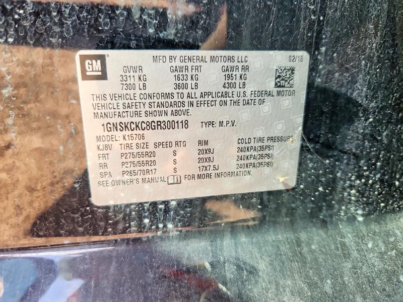Продаж на аукціоні авто 2016 Chevrolet Tahoe, vin: 1GNSKCKC8GR300118, номер лоту: 68661646
