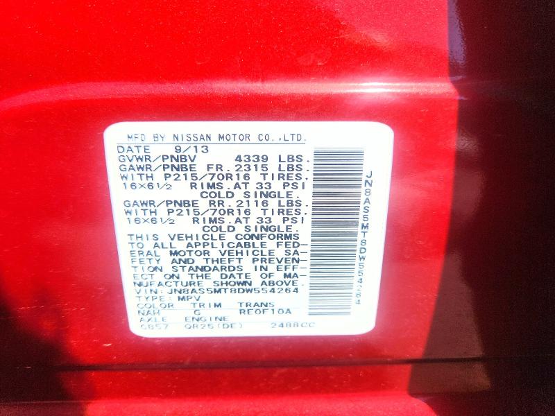 Auction sale of the 2013 Nissan Rogue, vin: JN8AS5MT8DW554264        , lot number: 67775366