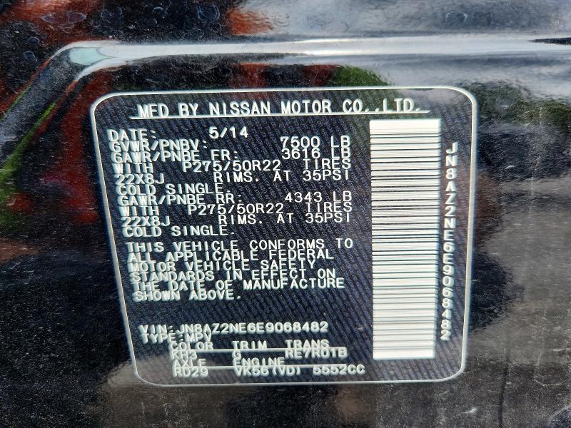 69918146 :رقم المزاد ، JN8AZ2NE6E9068482 vin ، 2014 Infiniti Qx80 مزاد بيع