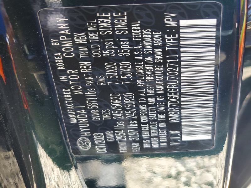 68030356 :رقم المزاد ، KM8R7DGE6RU702711 vin ، 2024 Hyundai Palisade مزاد بيع