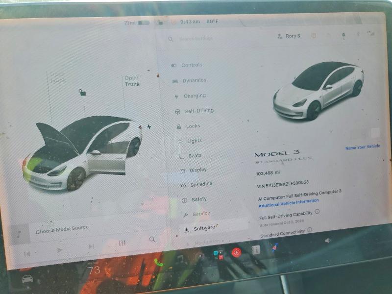 70735446 :رقم المزاد ، 5YJ3E1EA2LF590553 vin ، 2020 Tesla Model 3 مزاد بيع