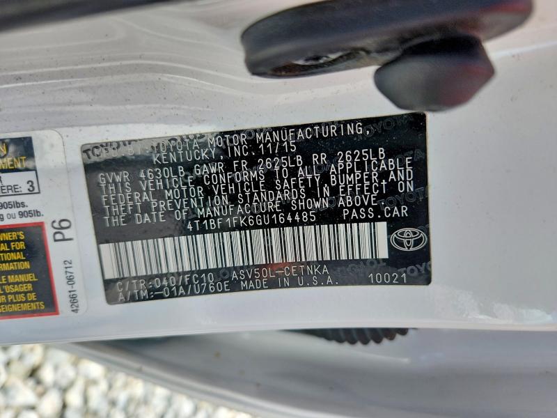69779156 :رقم المزاد ، 4T1BF1FK6GU164485 vin ، 2016 Toyota Camry مزاد بيع