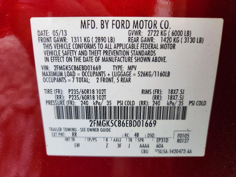 Продажа на аукционе авто 2014 Ford Flex, vin: 2FMGK5C86EBD01669, номер лота: 69165556
