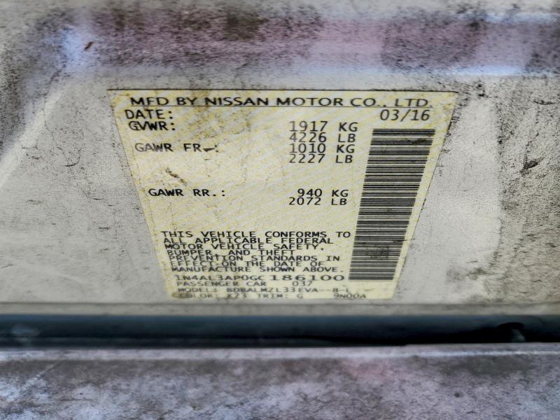 Продажа на аукционе авто 2016 Nissan Altima, vin: 1N4AL3AP0GC186100, номер лота: 67530926