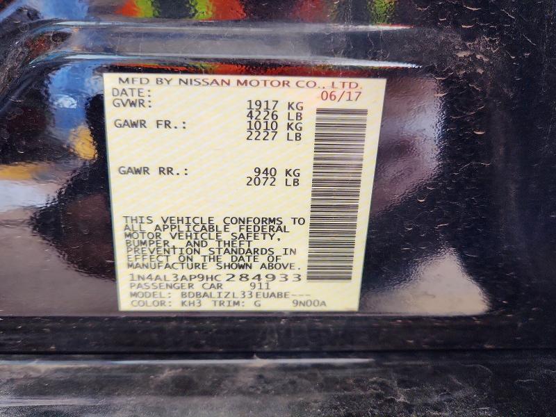 70099746 :رقم المزاد ، 1N4AL3AP9HC284933 vin ، 2017 Nissan Altima مزاد بيع