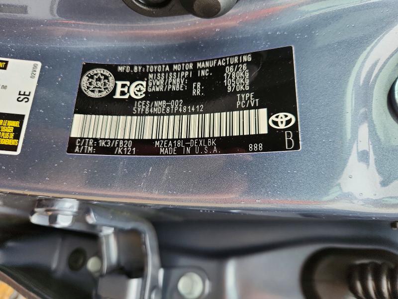 Продажа на аукционе авто 2026 Toyota Corolla, vin: 5YFB4MDE8TP481412, номер лота: 68100436