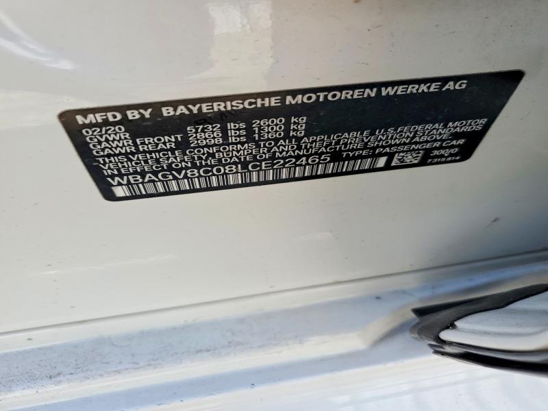 2020 Bmw M850xi მანქანა იყიდება აუქციონზე, vin: WBAGV8C08LCE22465, აუქციონის ნომერი: 68584476