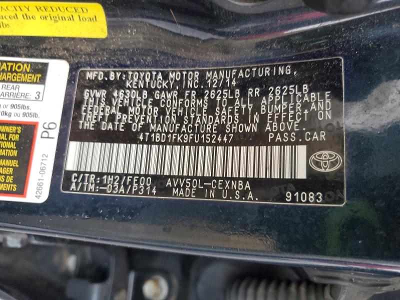 Продаж на аукціоні авто 2015 Toyota Camry Hybrid, vin: 4T1BD1FK9FU152447, номер лоту: 68574816