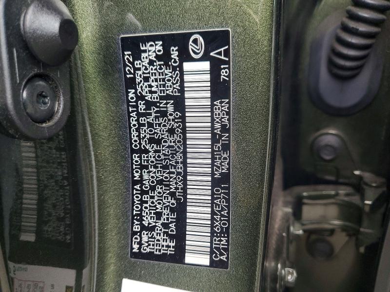 Продажа на аукционе авто 2022 Lexus Ux 250h, vin: JTHX9JBH8N2059319, номер лота: 67697086
