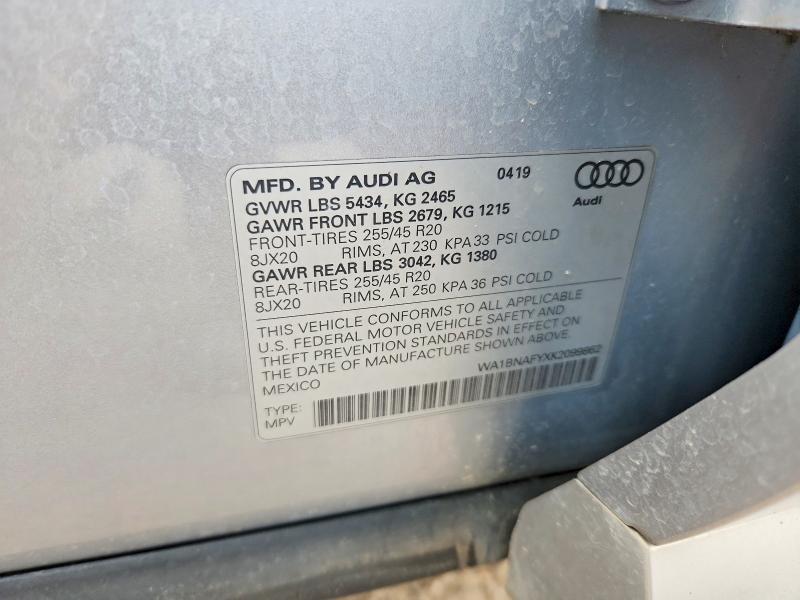 Aukcja sprzedaży 2019 Audi Q5, vin: WA1BNAFYXK2099862, numer aukcji: 67890006