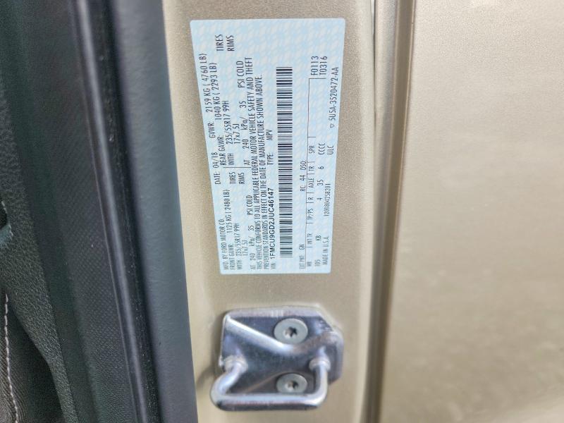 Продажа на аукционе авто 2018 Ford Escape, vin: 1FMCU9GD2JUC46147, номер лота: 68832316