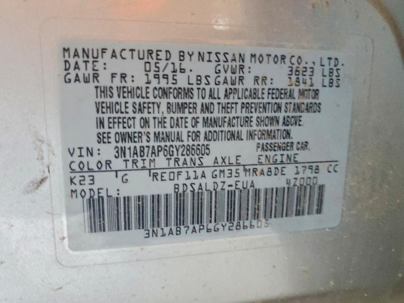 Aukcja sprzedaży 2016 Nissan Sentra, vin: 3N1AB7AP6GY286605, numer aukcji: 69620546