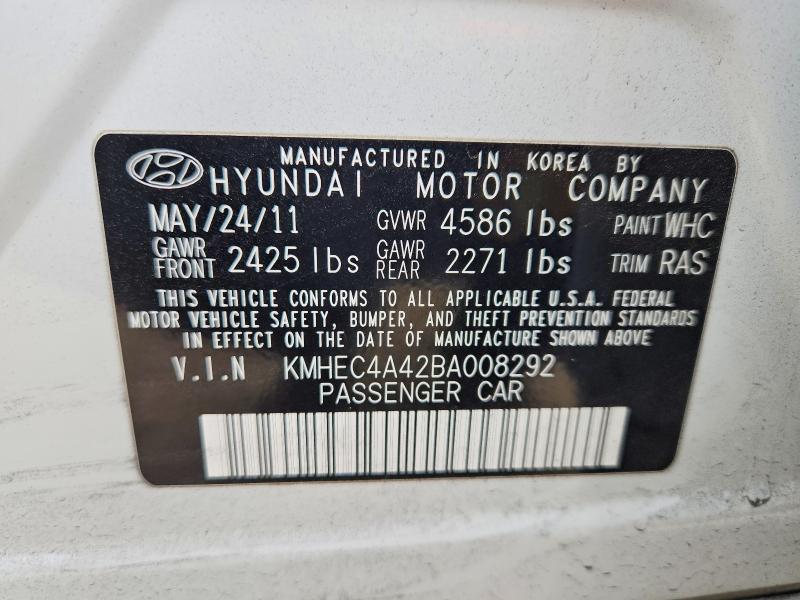 Aukcja sprzedaży 2011 Hyundai Sonata, vin: KMHEC4A42BA008292, numer aukcji: 68357176