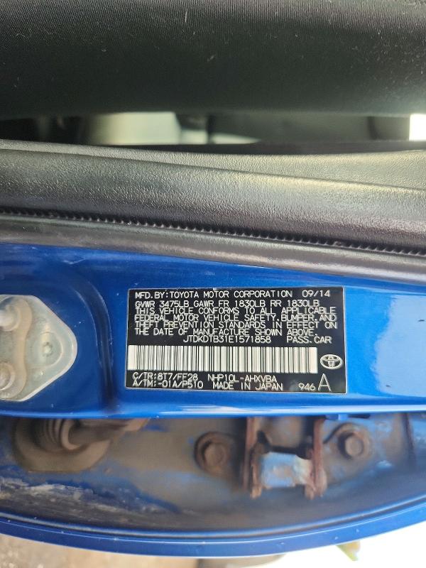 Aukcja sprzedaży 2014 Toyota Prius C, vin: JTDKDTB31E1571858, numer aukcji: 70614296