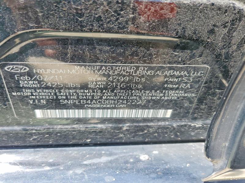 Продаж на аукціоні авто 2011 Hyundai Sonata, vin: 5NPEB4AC0BH242227, номер лоту: 68239626