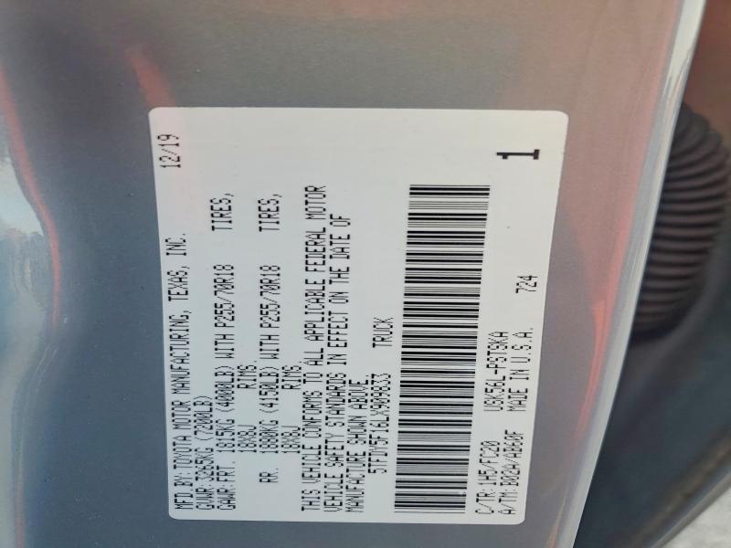 69585416 :رقم المزاد ، 5TFDY5F16LX909833 vin ، 2020 Toyota Tundra مزاد بيع
