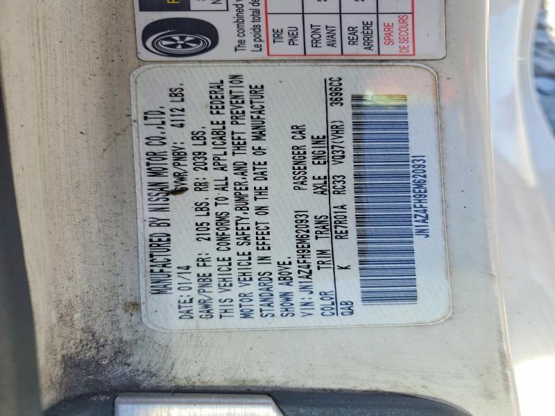 69313766 :رقم المزاد ، JN1AZ4FH9EM620931 vin ، 2014 Nissan 370z مزاد بيع