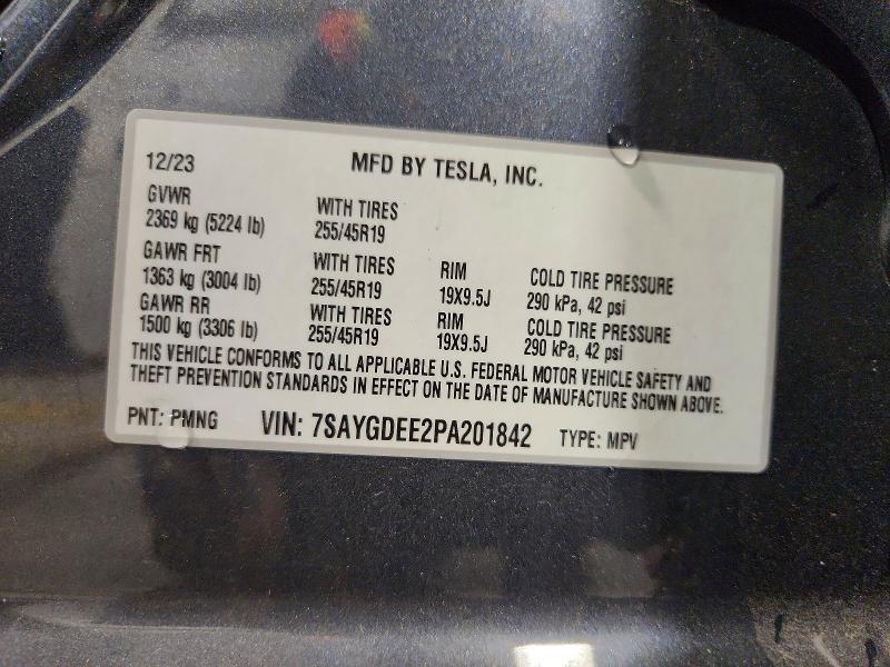 Aukcja sprzedaży 2023 Tesla Model Y, vin: 7SAYGDEE2PA201842, numer aukcji: 67699106