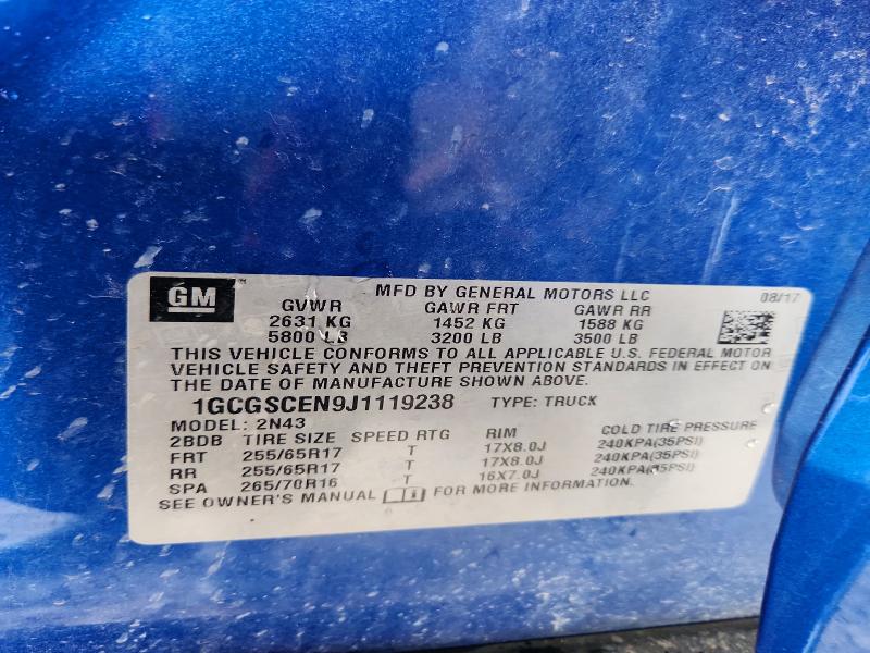 Aukcja sprzedaży 2018 Chevrolet Colorado, vin: 1GCGSCEN9J1119238, numer aukcji: 67599286