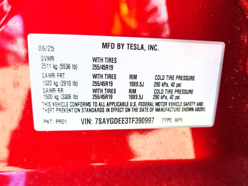 Auction sale of the 2026 Tesla Model Y, vin: 7SAYGDEE3TF390997, lot number: 67895556