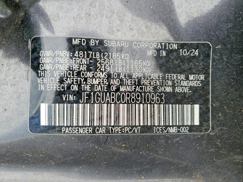 67920636 :رقم المزاد ، JF1GUABC0R8910963 vin ، 2024 Subaru Impreza مزاد بيع