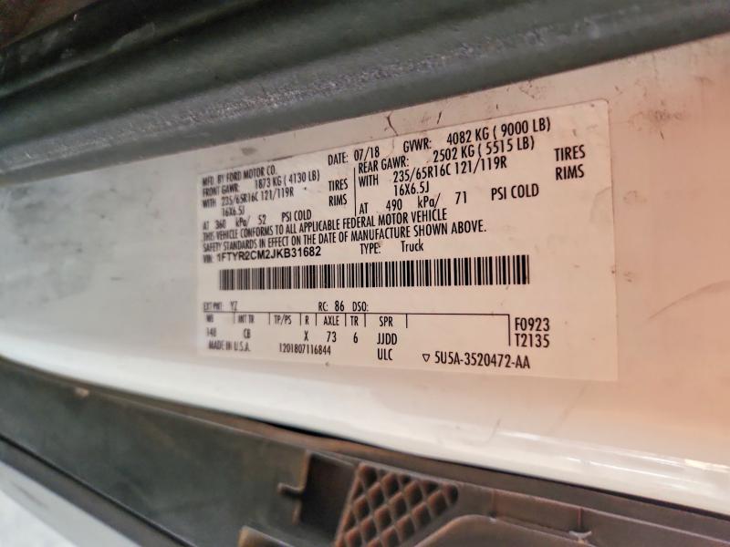 66987206 :رقم المزاد ، 1FTYR2CM2JKB31682 vin ، 2018 Ford Transit مزاد بيع