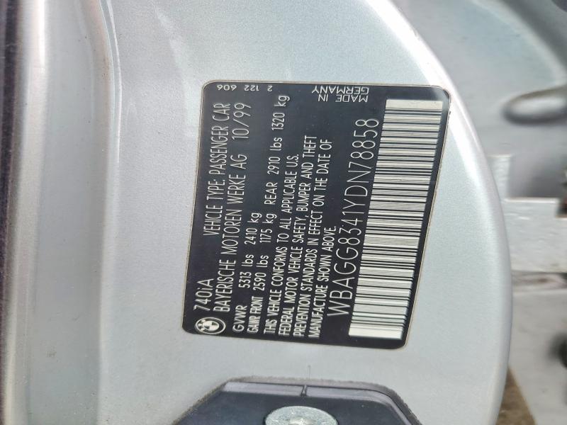 69845646 :رقم المزاد ، WBAGG8341YDN78858 vin ، 2000 Bmw 740 مزاد بيع