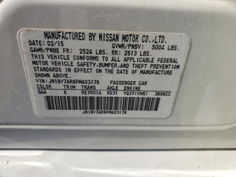 Продажа на аукционе авто 2015 Infiniti Q50, vin: JN1BV7AR6FM403176, номер лота: 68594796