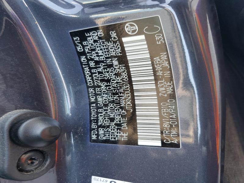 2013 Toyota Prius მანქანა იყიდება აუქციონზე, vin: JTDKN3DU3D1688391, აუქციონის ნომერი: 67887346
